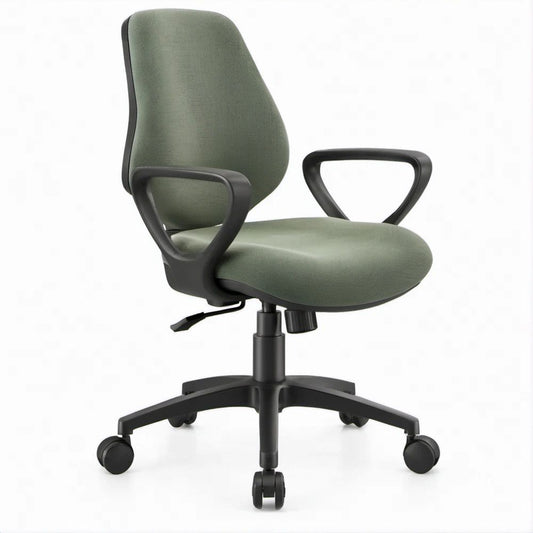 Green and Black High-Back Swivel Office Task Chair, 25.6 x 25.6 x 39.4-43.3 in